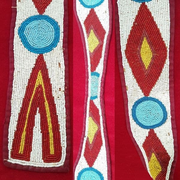 A good North American Indian beaded belt. Possibly 19th century.  Ref 1339.